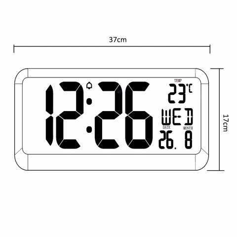 GREENBLUE ZEGAR ŚCIENNY LCD GB214 - Galeria zdjęcie 2