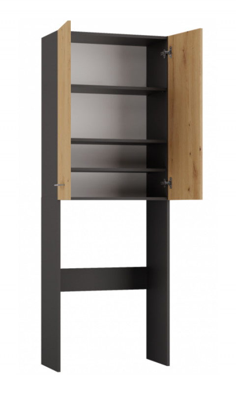 Szafka łazienkowa POLA DD 64x30xH180 antracyt/artisan - Galeria zdjęcie 2
