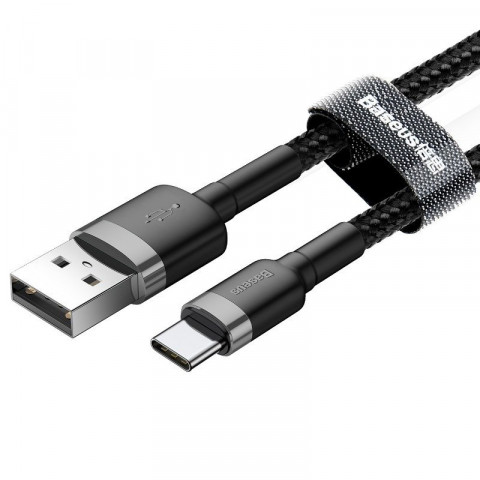 BASEUS CAFULE KABEL USB-C 3A 1M CZARNO-SZARY - Galeria zdjęcie 2