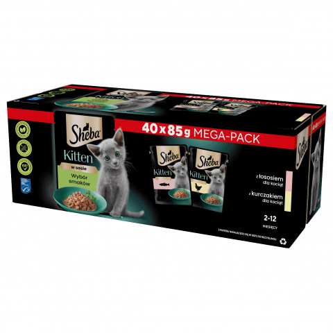 SHEBA Nature's Collection Drobiowe smaki w galarecie- Junior Kurczak/Łosoś - Mokra karma dla kota 40x85g - Galeria zdjęcie 1