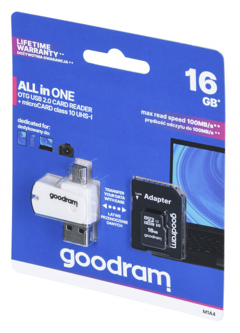 GOODRAM ALL IN ONE microSDHC 16GB Class 10+Czyt.kar - Galeria zdjęcie 2