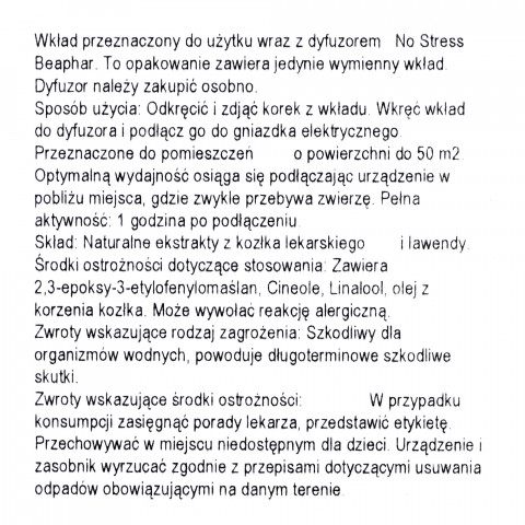 BEAPHAR No Stress - wkład do aromatyzera behawioralnego dla kotów - 30ml - Galeria zdjęcie 3