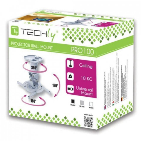 TECHLY UCHWYT DO PROJEKTORA SUFITOWY 22CM 10KG BIA - Galeria zdjęcie 2