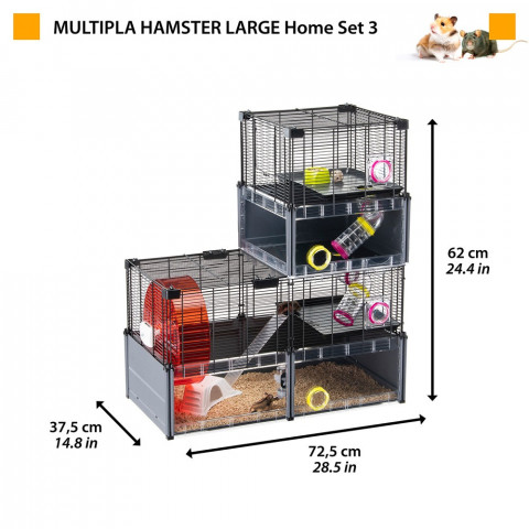 FERPLAST Multipla hamster large - klatka dla gryzoni - 107,5 x 37,5 x 42 cm - Galeria zdjęcie 4