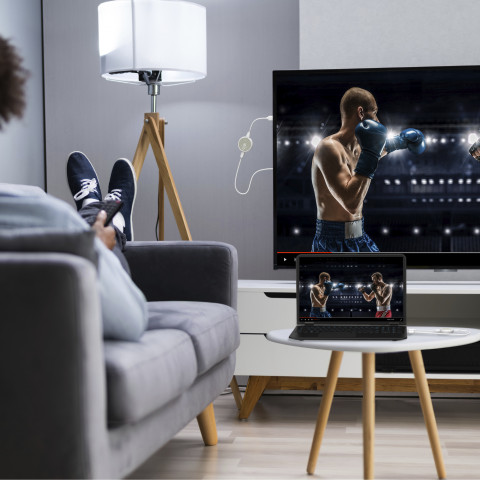 Nadajnik i odbiornik audio/video bezprzewodowy j5create ScreenCast 4K Wireless Display HDMI Extender ; kolor biały JVAW75-N - Galeria zdjęcie 4