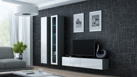 Witryna VIGO szkło'180' 180/40/30 szary/biały poł - Galeria zdjęcie 3