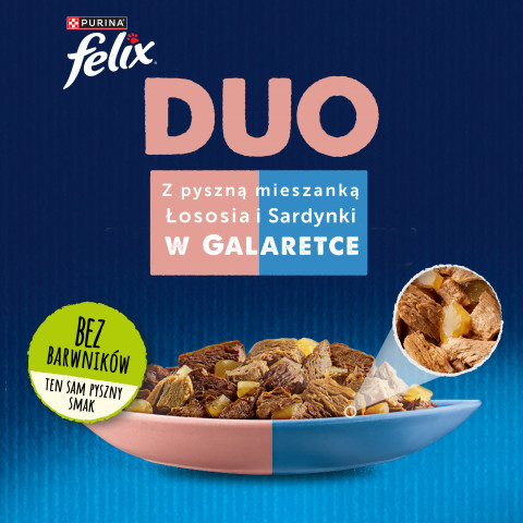 Felix Fantastic Duo Sardynka Łosoś - mokra karma dla kota - 85g - Galeria zdjęcie 9