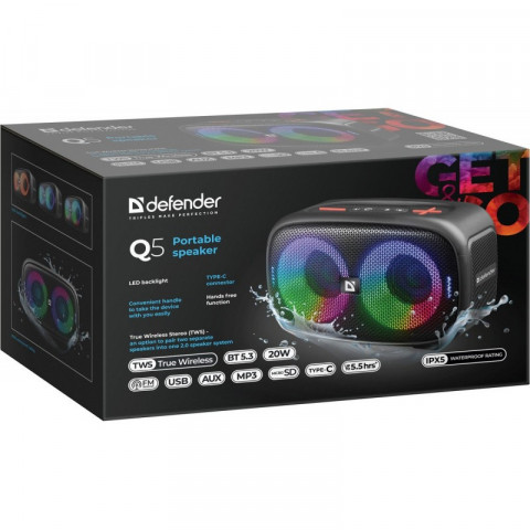 DEFENDER GŁOŚNIK Q5 BLUETOOTH 20W - Galeria zdjęcie 7
