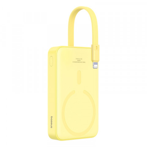 Powerbank Baseus Magnetic Mini Air Wireless 10000mAh 20W+kabel USB C-USB C (żółty) - Galeria zdjęcie 6