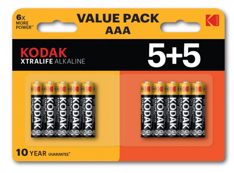 KODAK BATERIE ALKALICZNE XTRALIFE AAA LR3 5+5 (10) - Galeria zdjęcie 1