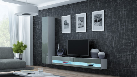 Zestaw meblowy VIGO NEW 9 biały/szary połysk - Galeria zdjęcie 1