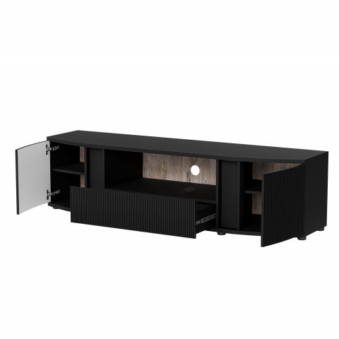 Szafka RTV MICHELLE 178x35-47xH48 czarny/dąb viking - Galeria zdjęcie 2