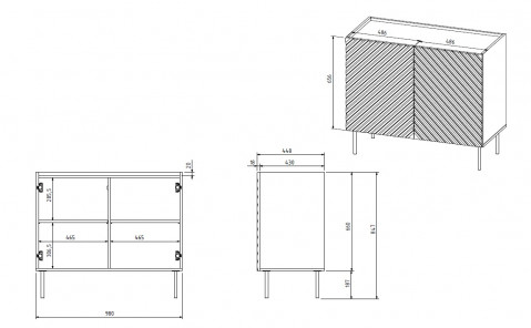Komoda 2D ONDA 98x45xH85 zieleń - Galeria zdjęcie 4