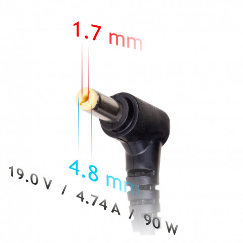 AKYGA ZASILACZ DO NOTEBOOKA HP 19V 4.74A 90W 4.8*1.7 AK-ND-08 - Galeria zdjęcie 3