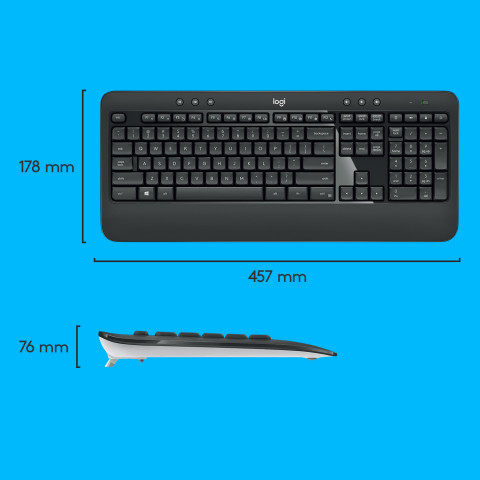 ZESTAW LOGITECH MK540 ADVANCED USB BLACK - Galeria zdjęcie 7