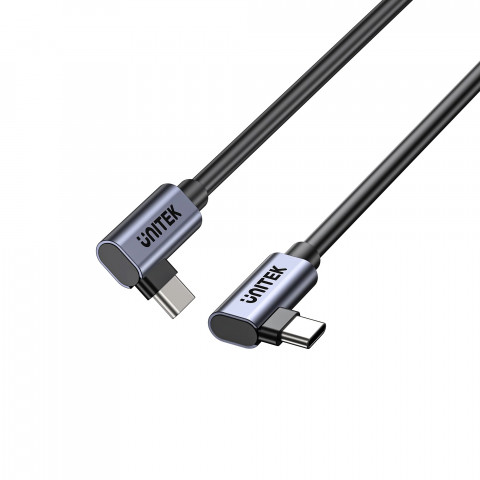 UNITEK KABEL USB-C KĄTOWY 90°/90° PD 100W M/M 1M - Galeria zdjęcie 3