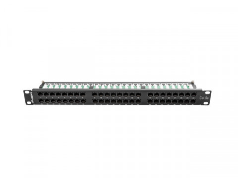 Lanberg patch panel 48 port 1u kat.5e utp czarny ppu5-1048-b - Galeria zdjęcie 3