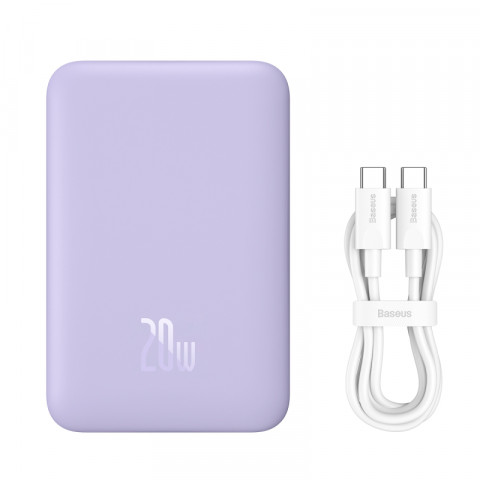 Powerbank Baseus Magnetic Mini Air Wireless 10000mAh 20W+kabel USB C-USB C (fiolet) - Galeria zdjęcie 9