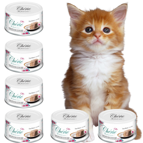 CHERIE Kitten Mus z tuńczyka - mokra karma dla kota - 6x80g - Galeria zdjęcie 1