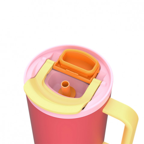 Kubek termiczny z teleskopową słomką Kambukka Rio Tumbler 950ml Pink Papaya - Galeria zdjęcie 7