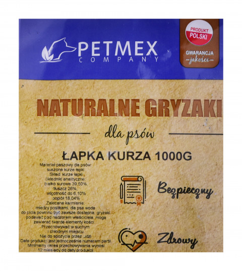 PETMEX Gryzak dla psów Łapa kurza 1kg - Galeria zdjęcie 3
