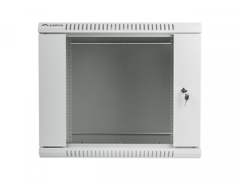 Lanberg szafa instalacyjna wisząca 19'' 9U 600x450mm szara (drzwi szklane) - Galeria zdjęcie 2