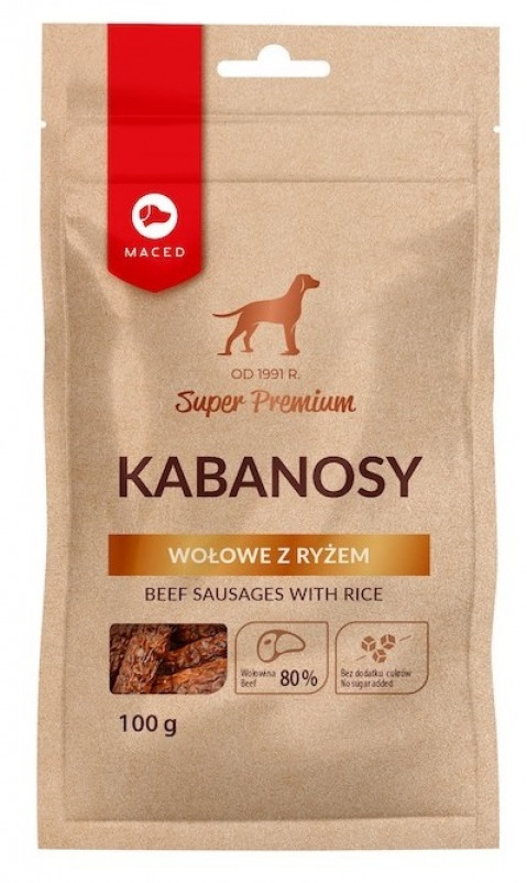 MACED Kabanosy wołowe z ryżem - przysmak dla psa - 100 g - Galeria zdjęcie 1
