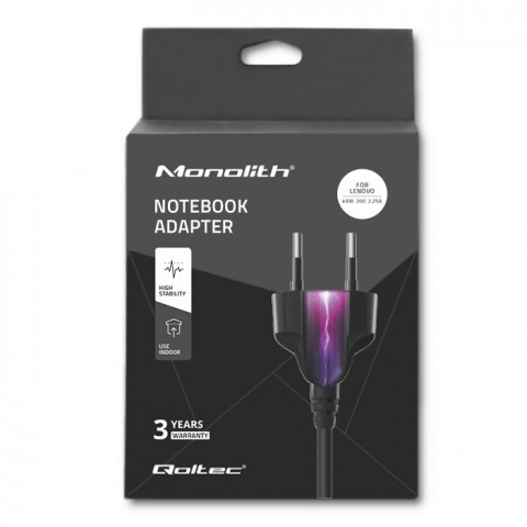Qoltec Zasilacz do Lenovo 45W | 20V | 2.25A | SlimTip+pin - Galeria zdjęcie 8
