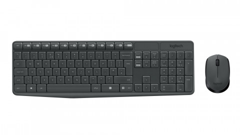 Klawiatura + Mysz Logitech MK235 bezprzewodowa, szara, us - Galeria zdjęcie 1