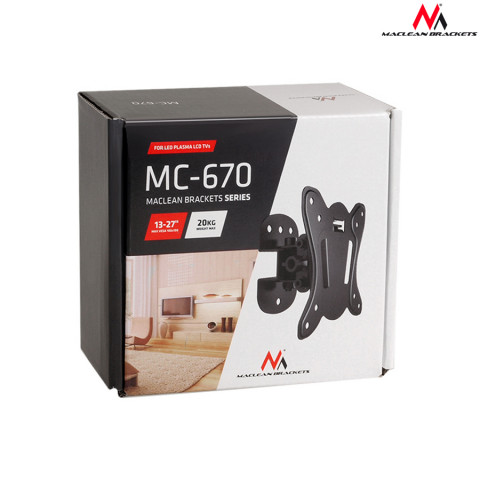 Maclean Uchwyt ścienny do telewizora MC-670 13"-27" 20kg - Galeria zdjęcie 6
