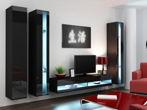 Regał VIGO NEW 180/40/30 czarny/czarny połysk - Galeria zdjęcie 9