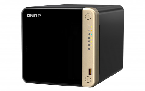 Qnap TS-464-8G, Tower, 4 x 2.5"/3.5" SATA , Intel Celeron N5105/N5095 4C/4T, 8 GB DDR4 onboard not expandable, 2 x 2.5GbE, optional 10GbE, External adapter (PSU) - Galeria zdjęcie 5