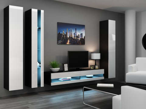 Regał VIGO NEW 180/40/30 czarny/biały połysk - Galeria zdjęcie 7