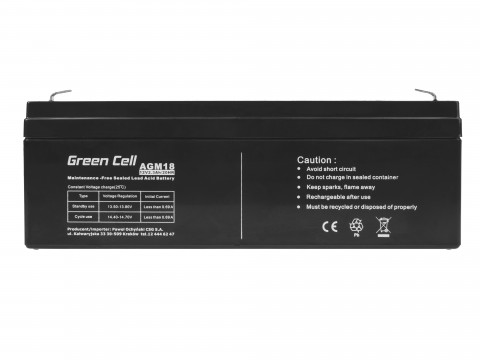 GREEN CELL AKUMULATOR ŻELOWY AGM18 12V 2,3AH - Galeria zdjęcie 7