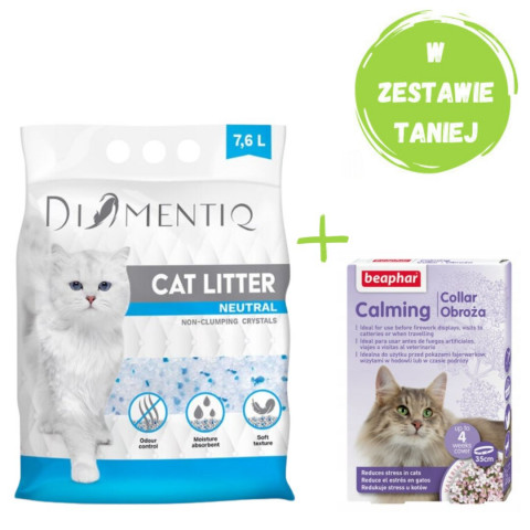 DIAMENTIQ Żwirek Neutralny, Silikonowy, Niezbrylający się dla kota - 7,6l + GRATIS! - Galeria zdjęcie 1