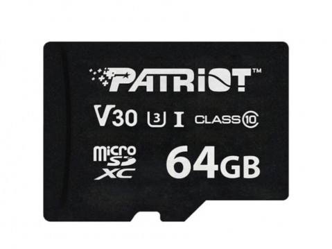 Patriot VX Series 64GB MicroSDXC V30 Class 10 UHS-I U3 4K UHD Memory Card PSF64GVX31MCX - Galeria zdjęcie 1
