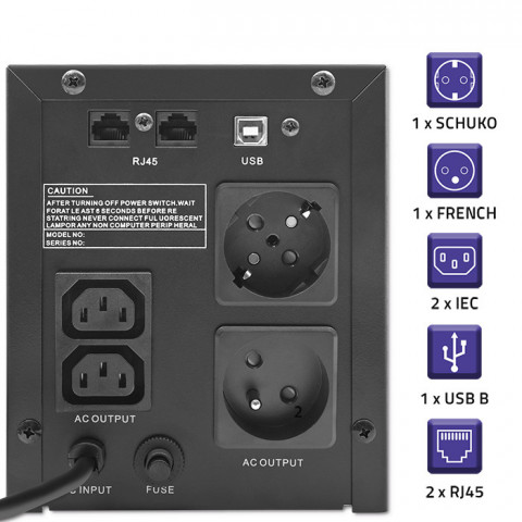 QOLTEC ZASILACZ AWARYJNY UPS LINE INTERACTIVE - Galeria zdjęcie 5