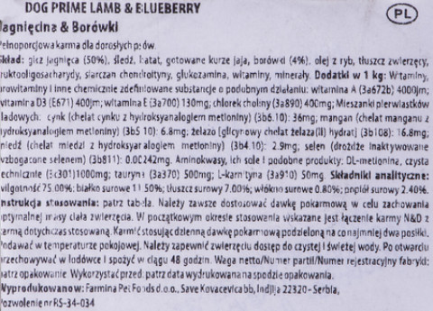 FARMINA N&D Prime Lamb & Blueberry Adult - mokra karma dla psa - 2x285 g + 1 Gratis! - Galeria zdjęcie 5