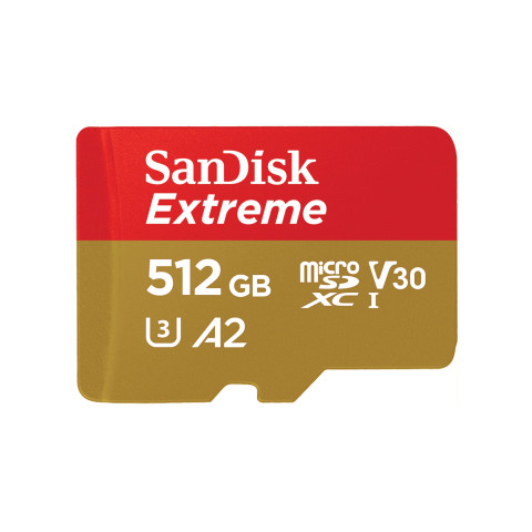 KARTA PAMIĘCI SANDISK EXTREME microSDXC 512 GB 190/130 MB/s A2 C10 V30 UHS-I U3 - Galeria zdjęcie 1