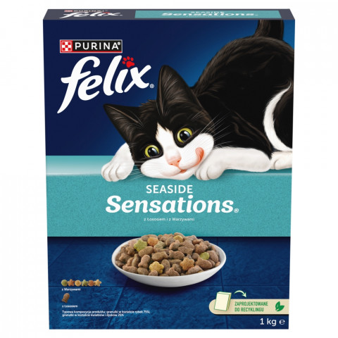 PURINA Felix Seaside Sensations Łosoś i warzywa - sucha karma dla kota - 1kg - Galeria zdjęcie 1