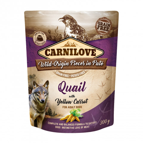 CARNILOVE Dog Pouch Quail & Yellow carrot - mokra karma dla psa - 300g - Galeria zdjęcie 1