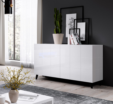 Komoda 2D REJA biały połysk/ biały połysk - Galeria zdjęcie 5