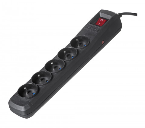 Listwa przeciwprzepięciowa Activejet 5gn/3m/cz (10A; 2300W) 3m; kolor czarny - Galeria zdjęcie 2