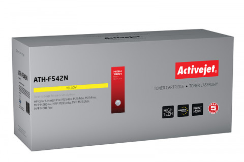 Activejet ATH-F542N Toner do drukarki HP, Zamiennik HP 203A HP203A CF542A CRG 054 CRG054; Supreme; 1300 stron; żółty - Galeria zdjęcie 1