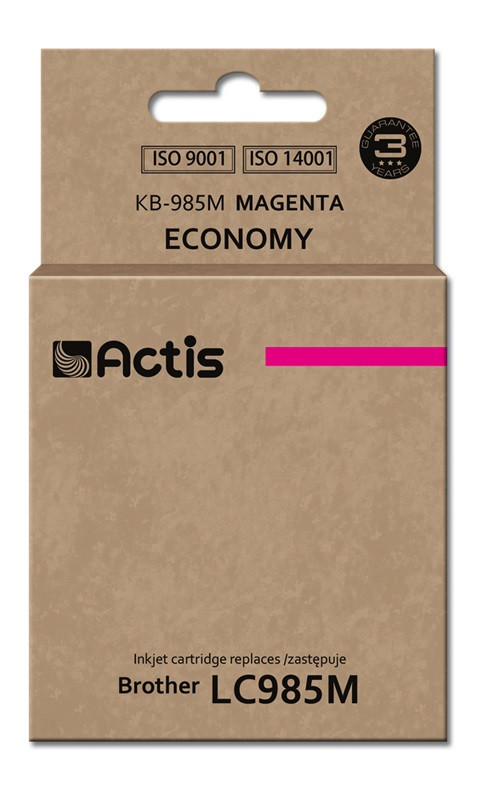 Actis KB-985M Tusz do drukarki Brother, Zamiennik Brother LC985M; Standard; 19,5 ml; purpurowy. - Galeria zdjęcie 1