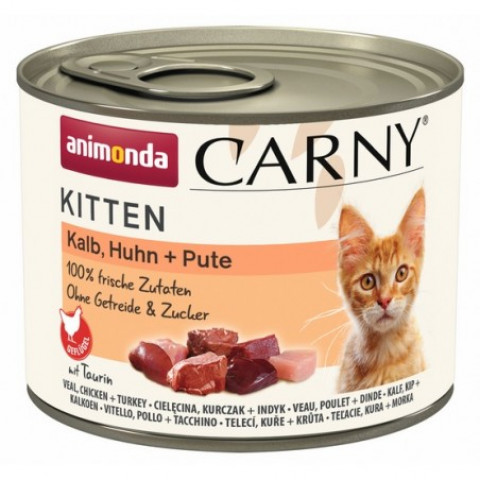 ANIMONDA Carny Kitten Cielęcina, kurczak, indyk - mokra karma dla kota - 200g - Galeria zdjęcie 1