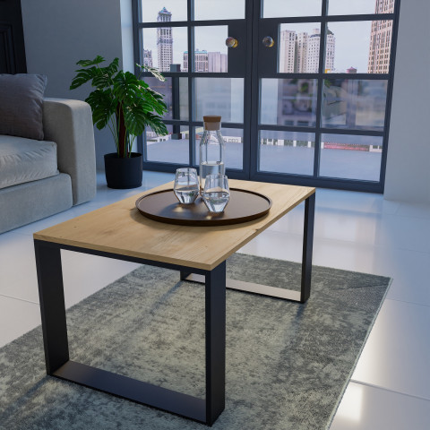 Stolik ława MODERN 90x58xH50 artisan/czarny - Galeria zdjęcie 4