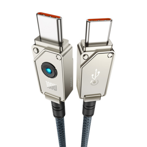 Kabel Baseus Unbreakable Typ C-Typ C 100W 1m (biały) - Galeria zdjęcie 2