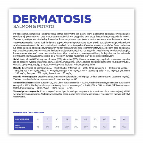 VET EXPERT Veterinary Diet Dermatosis Dog Salmon & Potato - sucha karma dla psa - 2kg - Galeria zdjęcie 4