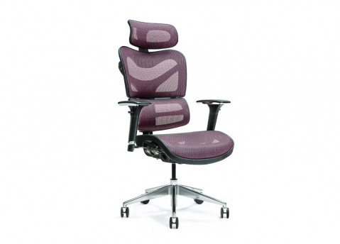 Ergonomiczny fotel biurowy ERGO 600 śliwkowy - Galeria zdjęcie 1